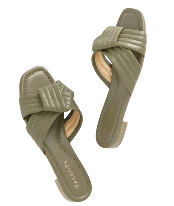 Violet Stitched Knot Nappa Slides